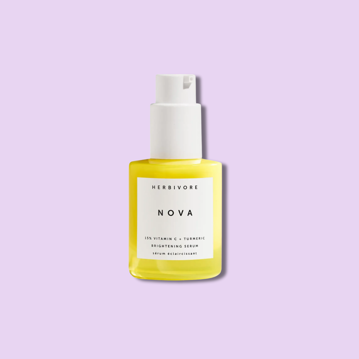 Herbivore Nova Vitamin C serum in yellow bottle