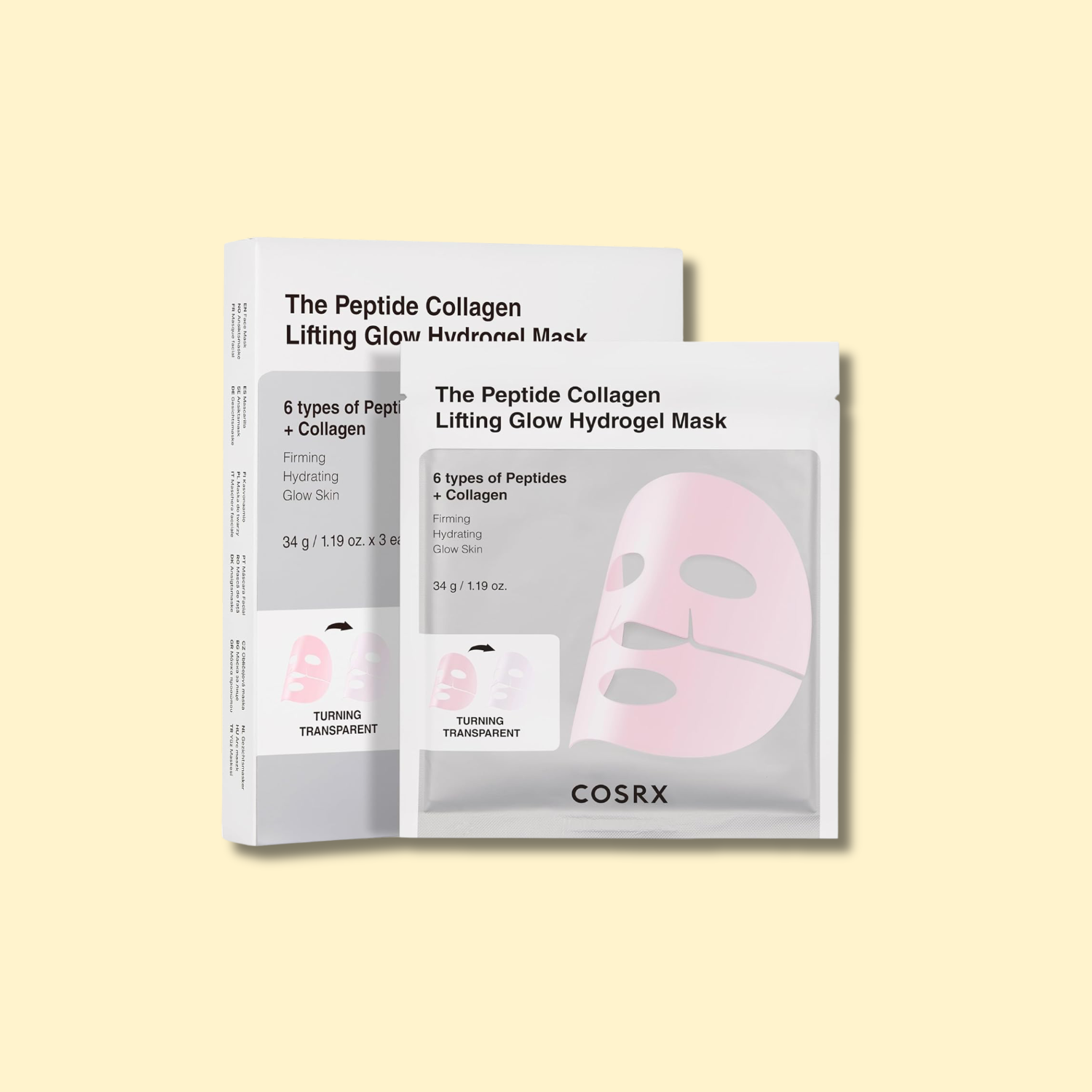 COSRX The Peptide Collagen Lifting Gel Hydrogel Mask - Weekly hydrating sheet mask